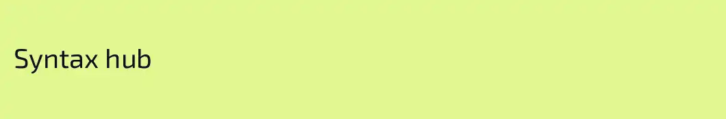 Syntax hub
